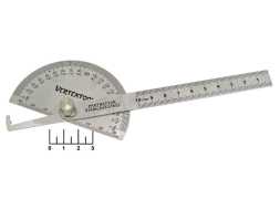 Линейка металлическая 10см + транспортир