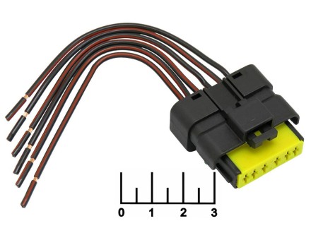 Разъем 6pin гнездо влагозащищенный на проводе 211PCO62S1049 Cargen (AX540)