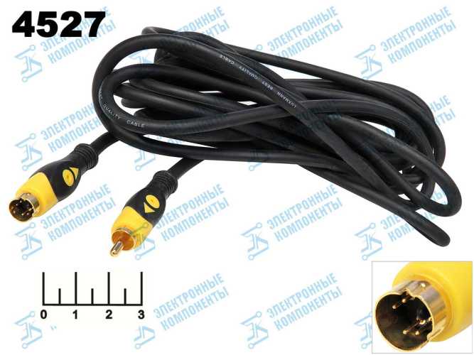 Шнур 1RCA-mini DIN 4pin 5м gold пластик Luxmann