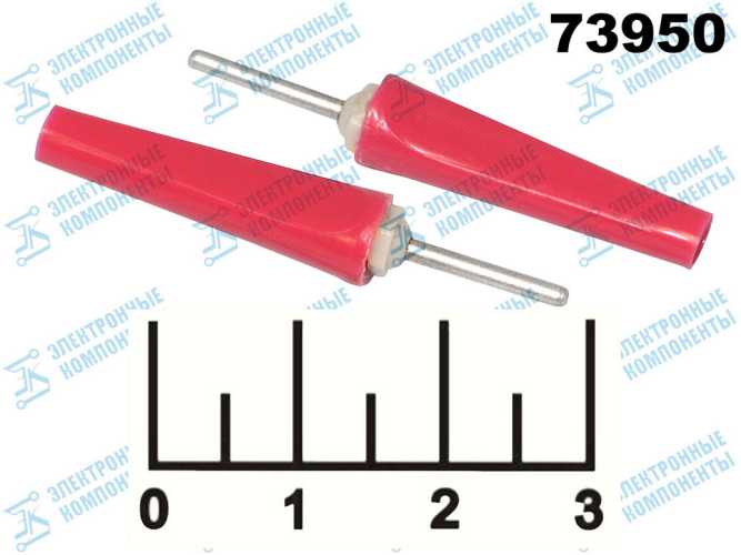 Клемма банан штекер приборная розовая 1.6мм (Ш1-6)