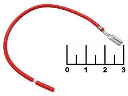 Клемма ножевая гнездо 2.8мм на проводе 1*0.5мм 13см красная (7482/390СБ)