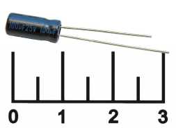 Конденсатор электролитический ECAP 100мкФ 25В 100/25V 0511 105C (TK)