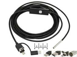 Видеокамера USB/micro USB/Type C инспекционная 6LED 3.9мм 3.5м эндоскоп