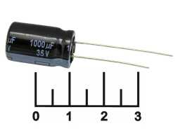 Конденсатор электролитический ECAP 1000 мкФ 35В 1000/35V 1320 105C FR