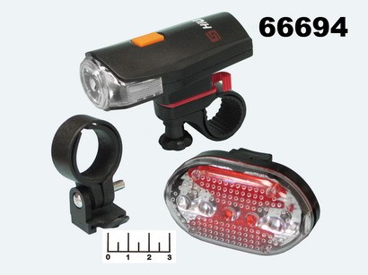 Набор фонарей велосипедных KK-603 3*AAA+2*AAA (передний + задний)