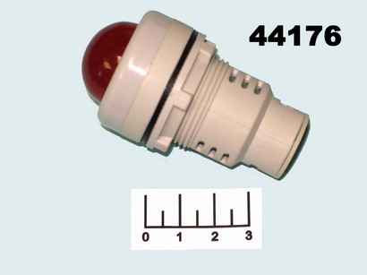 Лампа 12V в плафоне LED красная AD22-30AS-W (28мм)