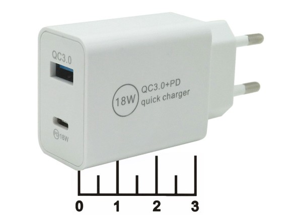Сетевое зарядное устройство USB 5V 3.5A/9V 2A/12V 1.5A + Type C QC-3.0 ART-100 (быстрая зарядка)
