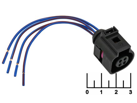 Разъем 4pin гнездо влагозащищенный на проводе 4B0973712 Cargen (AX957)