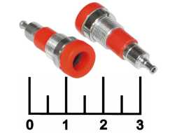 Клемма банан гнездо в панель красная (ZP-010/Z010)
