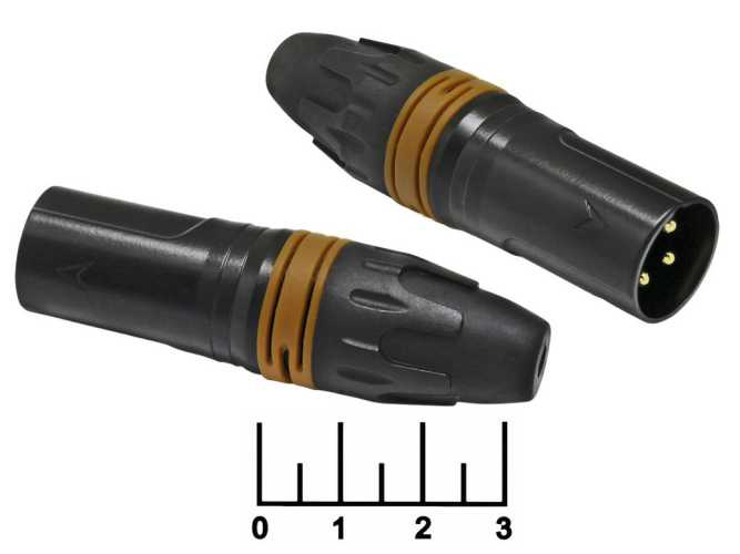 Разъем XLR штекер металл коричневый gold