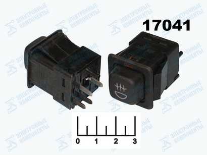 Кнопка 12/10 черная с фиксацией 4 контакта (подсветка 12V)