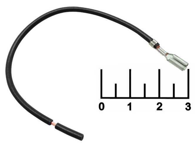 Клемма ножевая гнездо 2.8мм на проводе 1*0.5мм 13см черная (7482/390СБ)