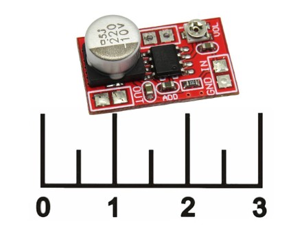 Радиоконструктор микрофонный усилитель электретный/конденсаторный 5-12VDC 0.5-25W