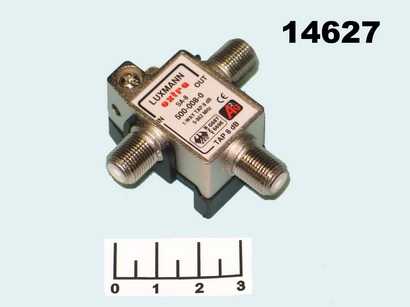 Телевизионный антенный разветвитель 1WAY 5-862 MHz 8dB проходной mini SA-8 Luxmann