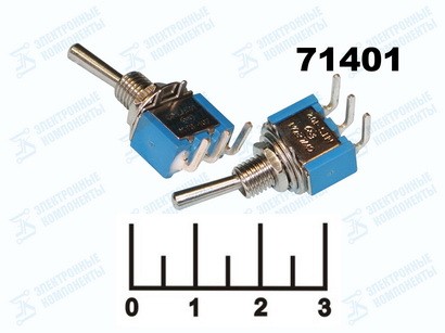 Тумблер 250/3 MTS-102 2-х позиционный (C3) 3 контакта на плату