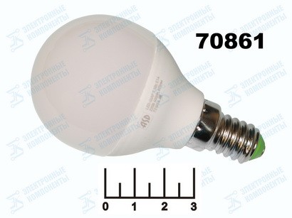 Лампа светодиодная 220V 7.5W E14 4000K белый шар G45  ASD (45*78) (675lm)