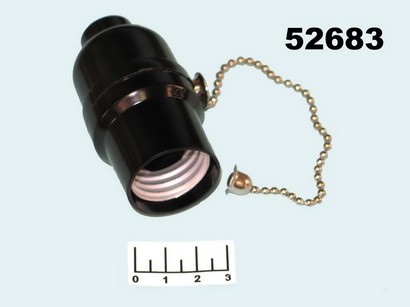 Патрон для лампы E27 подвесной с цепочкой черный (AB7SWBEAY)