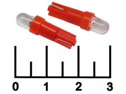 Лампа светодиодная 12V T5 красная 5мм 15гр