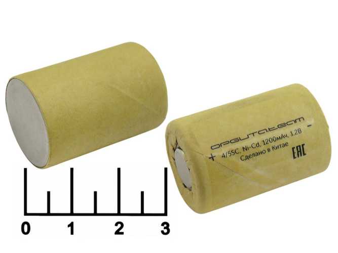 Аккумулятор 1.2V 1.2A Ni-CD 4/5SC