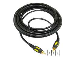 Шнур 1RCA-1RCA 5м gold пластик Premier (5-100)