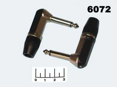 Разъем AUD 6.3 штекер моно угол металл пластик (1-136)