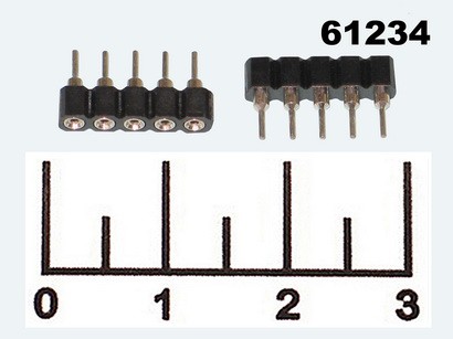 Разъем PBSM-05 гнездо шаг 2.54мм черный (SCSL-05)