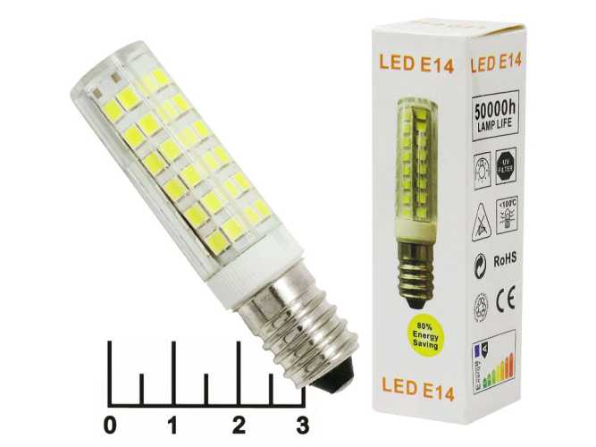 Лампа светодиодная 220V 15W E14 6500K белый холодный 75LED