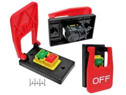 Кнопка для бетономешалки 250/16A KJD17B 4 контакта №131(O) + аварийный стоп