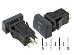 Кнопка 12/3 черная с фиксацией 5 контактов (пассажирские двери) (997.3710-10.34)