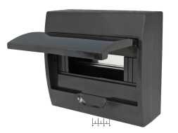 Бокс 10 модулей навесной с крышкой TDM ЩРН-П-10 (антрацит) (0901-0903