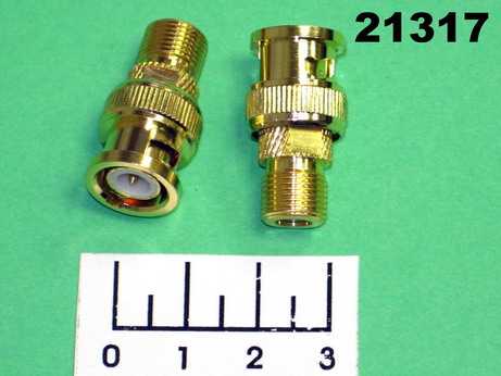 Переходник BNC штекер/F гнездо gold