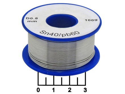 Припой 0.8мм 100гр олово(40%) свинец(60%) на катушке