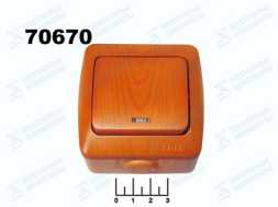 Выключатель 1-клавишный накладной EL-BI Alsu дуб с индикацией