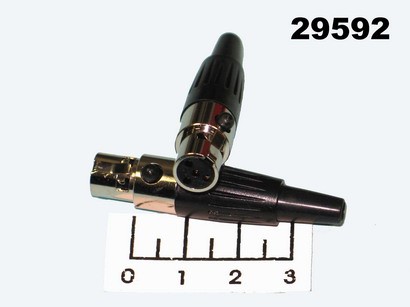 Разъем mini XLR гнездо 4 контакта на кабель (12-0148)