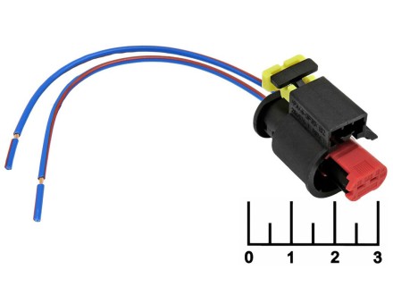 Разъем 2pin гнездо влагозащищенный на проводе 2845561 Cargen (AX450)