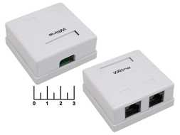 Розетка-2 для компьютерной сети 5-категории белая Wrline