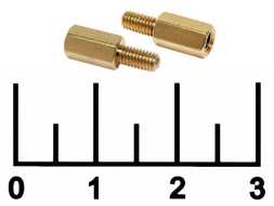Стойка M3X8 винт-отв (латунь) PCHSN-8