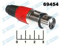 Разъем XLR гнездо никель красный (1-504) (02194A)