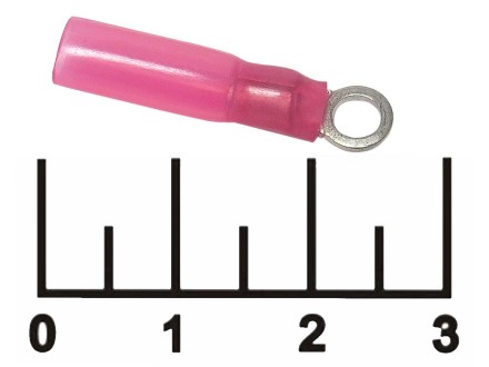 Клемма кольцевая 3.5мм красная термоусадочная (RV1.25-3.5)