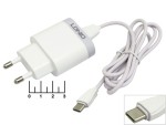 Сетевое зарядное устройство USB 3A/3.6-6V 2A/6-9V 1.5A/9-12V (шнур Tуpe-C)  Ldnio A303Q белый