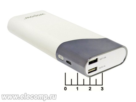 Power Bank 2USB 5V 2.1A 10Ah - вход micro USB Wopow P10L