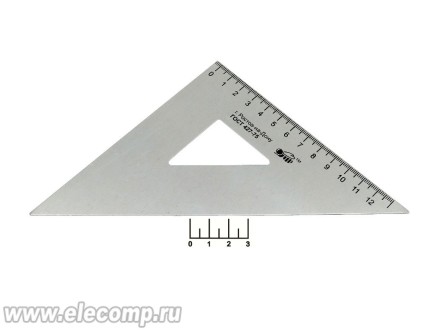 Линейка металлическая 13см треугольник