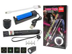 Лазер Диско портативный аккумуляторный зеленый NG-303-4A (1*18650) с вращающейся головкой 3D