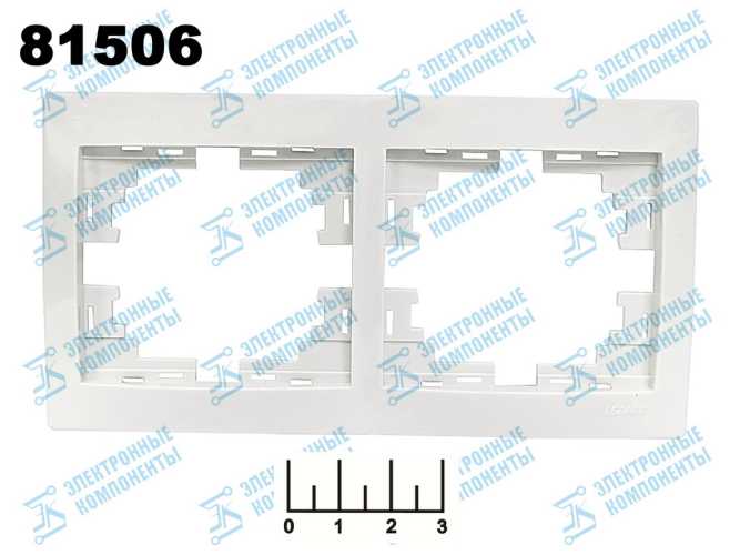 Рамка 2* горизонтальная Lezard Mira белая