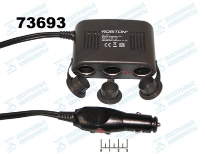 Прикуриватель-3 + USB SM3 Robiton автомобильный