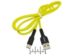Шнур USB-Type C 1м silicon Smartbuy S21 (быстрая зарядка) (белый,синий,желтый)