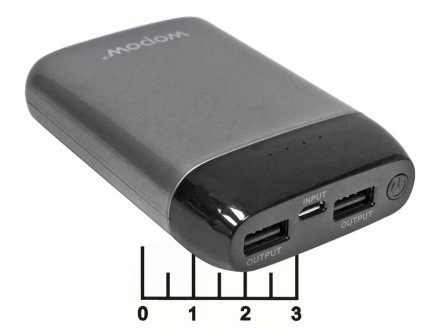 Power Bank 2USB 5V 2.1A 10Ah - вход micro USB Wopow X10