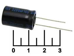 Конденсатор электролитический ECAP 2200 мкФ 16В 2200/16V 1321 105C (TK)