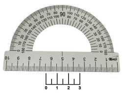 Линейка металлическая 10см транспортир