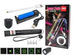 Лазер Диско портативный аккумуляторный зеленый NG-303-6B (1*18650) с вращающейся головкой 3D